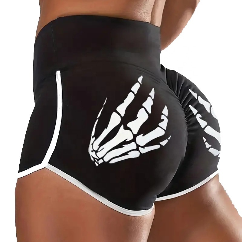 2024 New design Printed Booty Shorts For Women Custom Logo Gym Wear Shorts Women New Fashion Printed Yoga Shorts Women