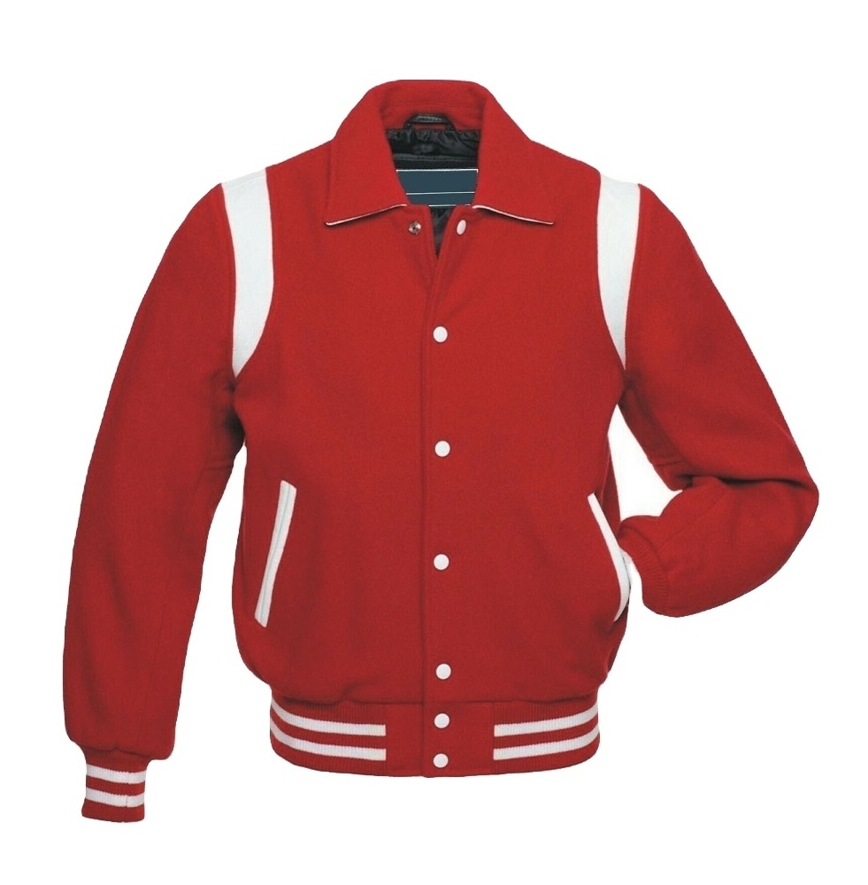 Varsity jacket Custom Made Satin Crest & Letters Embroidered Greek Sorority Women Varsity Jackets Red & White