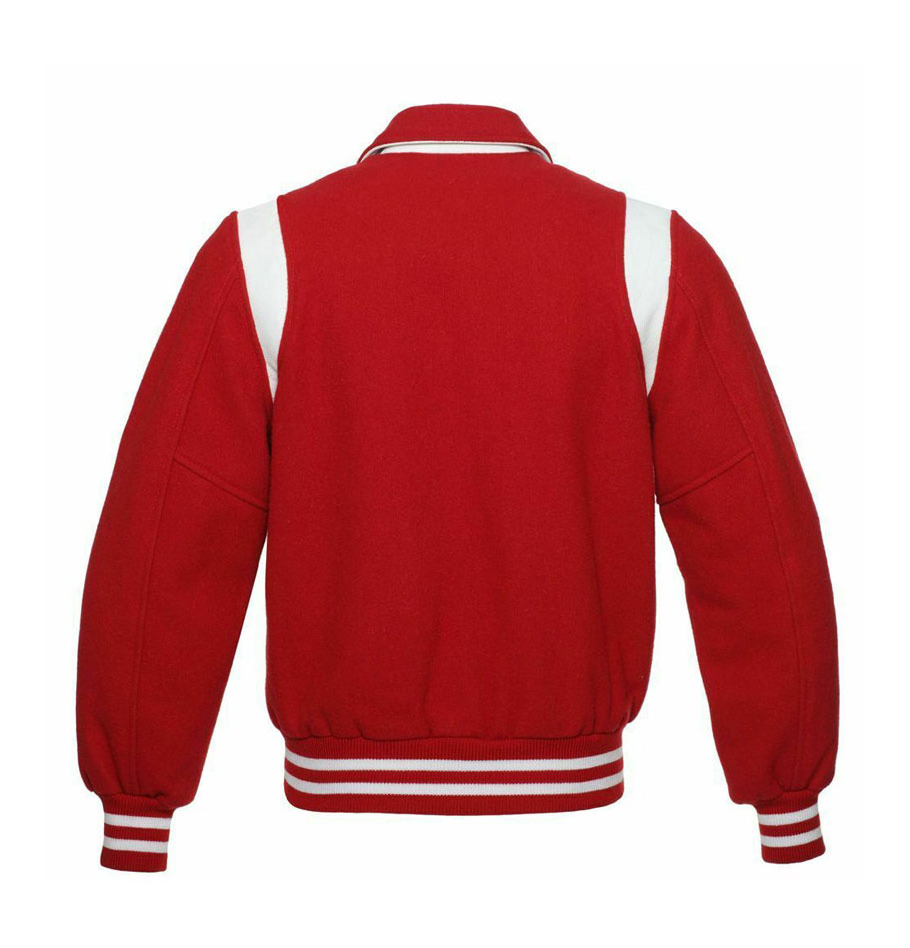 Varsity jacket Custom Made Satin Crest & Letters Embroidered Greek Sorority Women Varsity Jackets Red & White