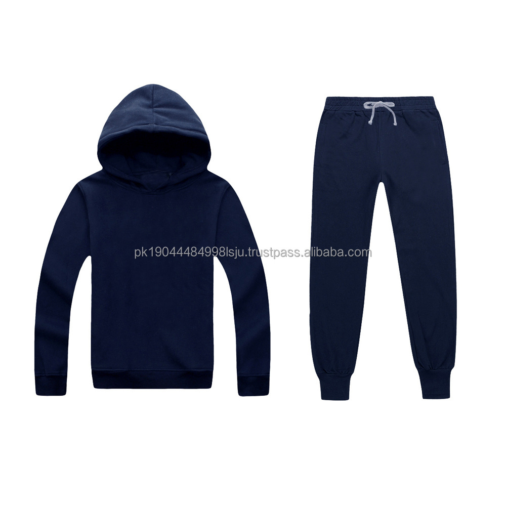 Custom Logo Unisex Tracksuits Fleece Jogging Sweat Suit with Plain Jogger Pants and Hoodie Set for Men