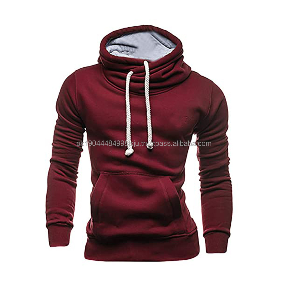 Custom Men's Heavy Weight Quarter-Zip Fleece Hoodie Pullover sweatshirt featuring drawstring Hoodie quarter-zip placket