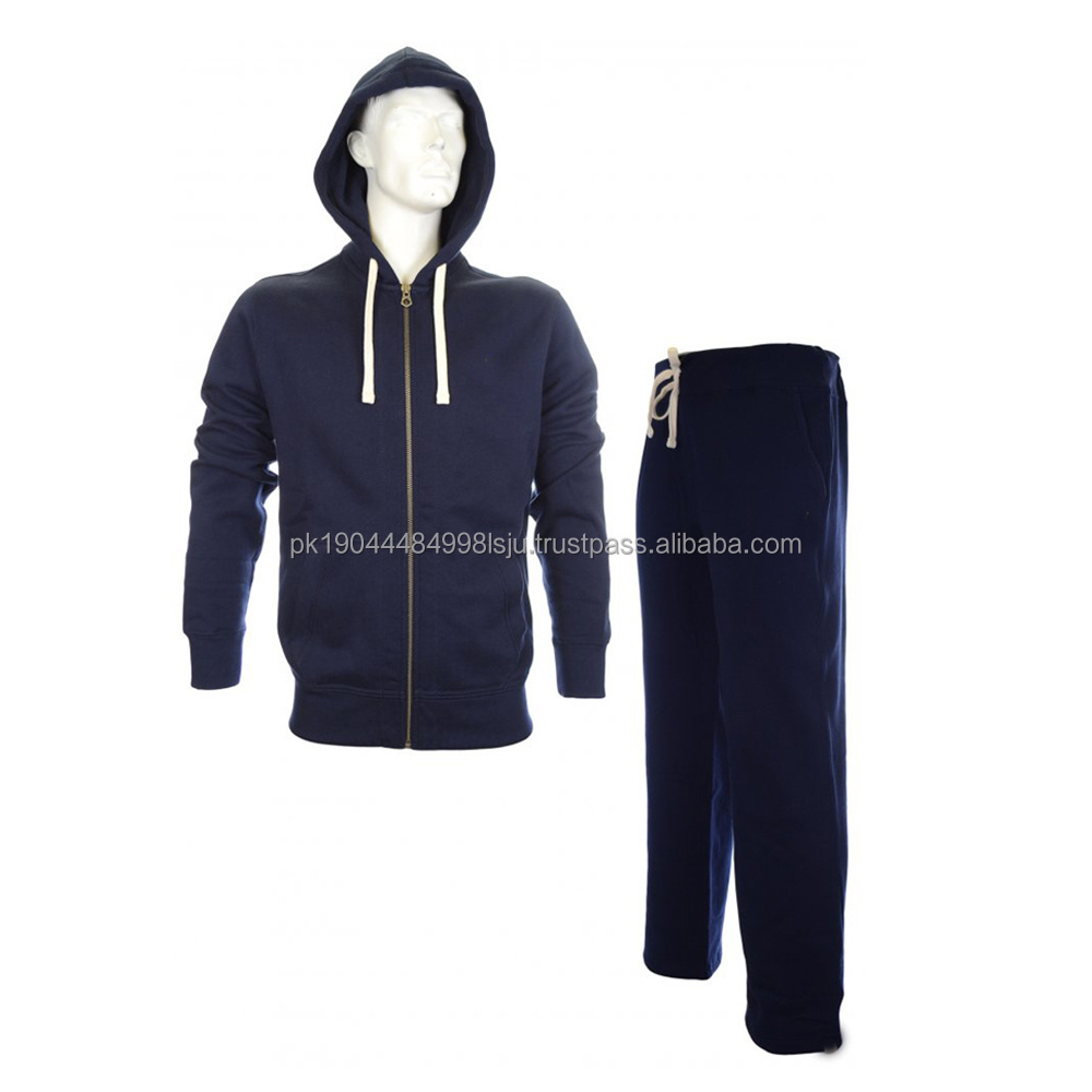 Custom Logo Unisex Tracksuits Fleece Jogging Sweat Suit with Plain Jogger Pants and Hoodie Set for Men