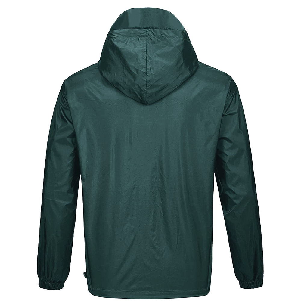 Men Custom Wholesale Water proof windbreaker rain jacket for men without hooded with OEM service rain jacket