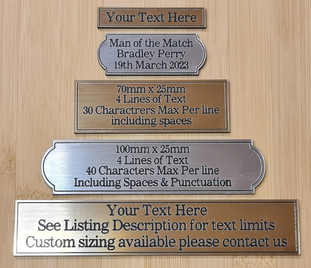 Custom Engraved Plate BRASS 2