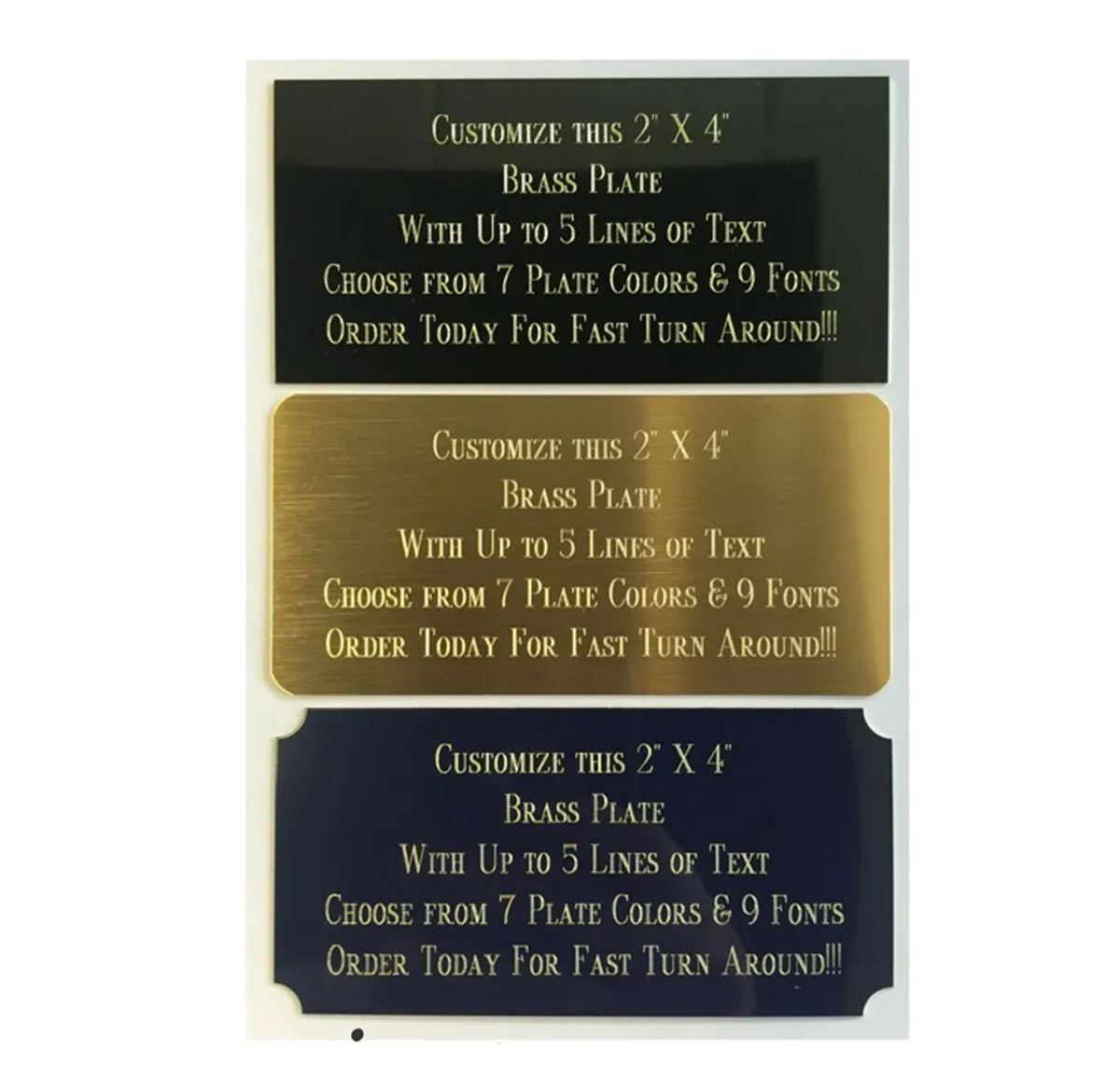 Custom Engraved Plate BRASS 2