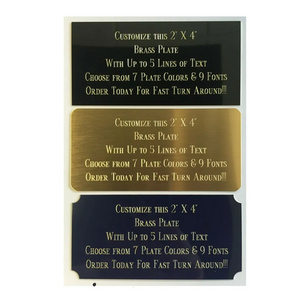 Custom Engraved Plate BRASS 2"x4" Name Plate Plaque Art Label Tag Gift Trophy Trophy Engraving Plates Name Plaques ENGRAVED