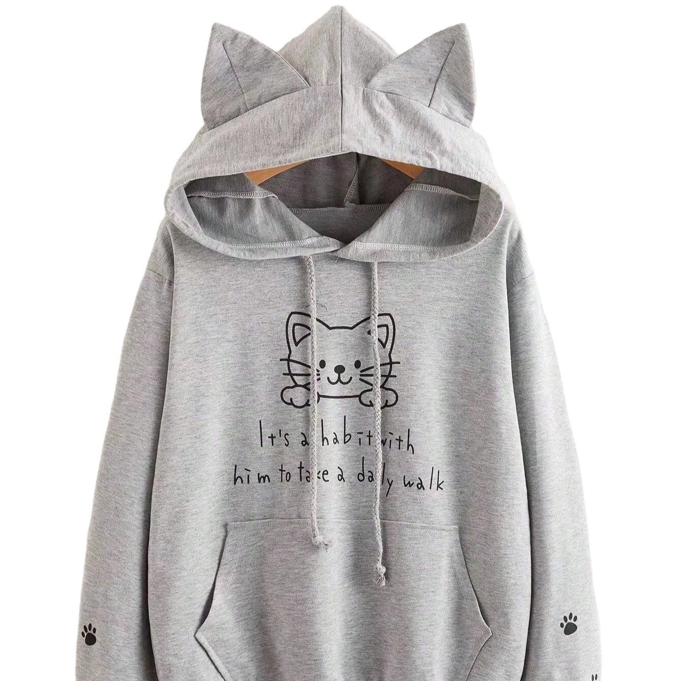 Cat Hoodie With Full Custom Print Best Quality Men Blank Hoodie For Sale Street Wear With Reasonable Price