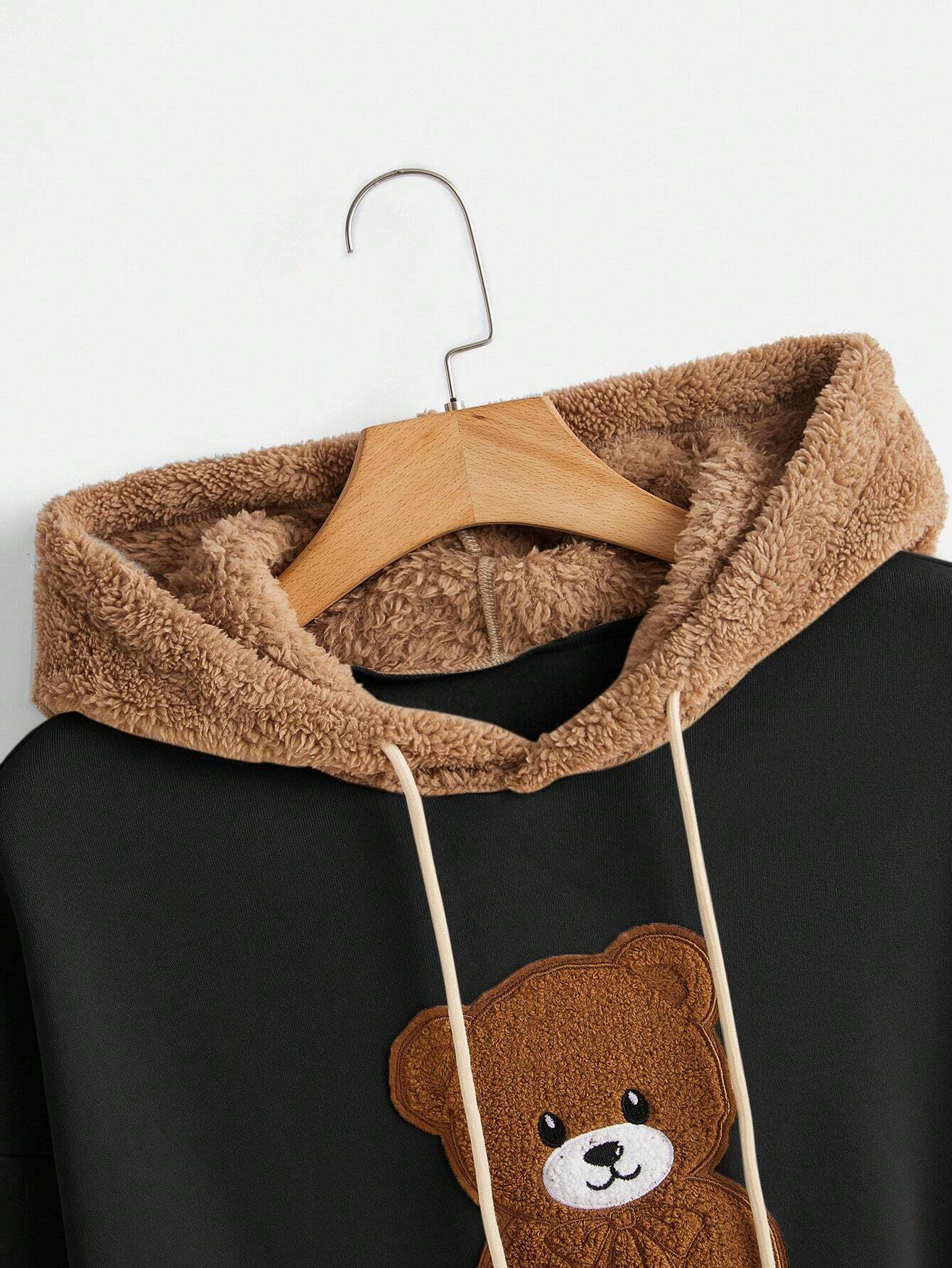 Sherpa Teddy Fleece Fur Sweatshirt With Custom Logo Best Quality Men Fur Hoodies With Kangaroo Pocket