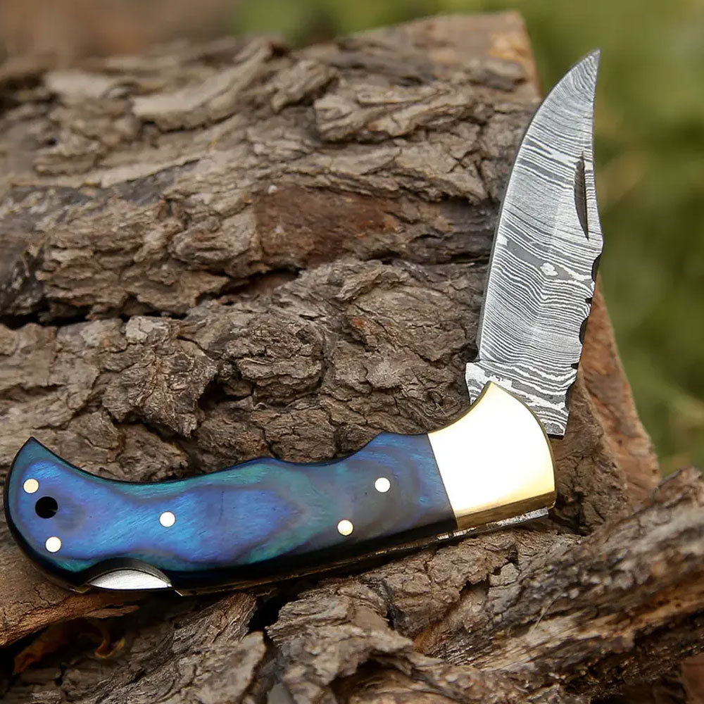 Wholesale Hot Selling Full Damascus Steel Folding Knife Outdoor Working For Factory Direct Supply Online Sale