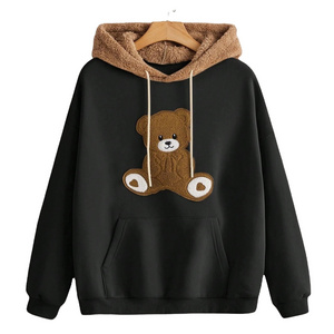 Sherpa Teddy Fleece Fur Sweatshirt With Custom Logo Best Quality Men Fur Hoodies With Kangaroo Pocket