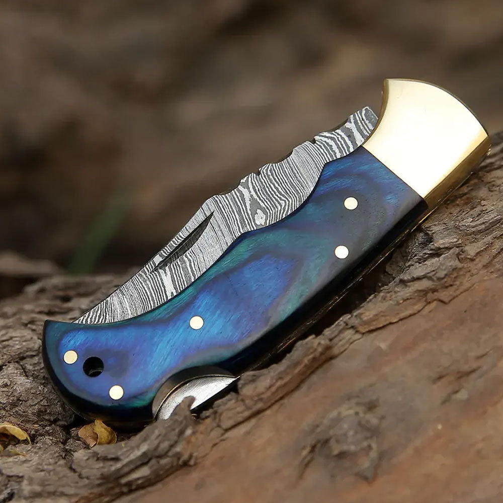 Wholesale Hot Selling Full Damascus Steel Folding Knife Outdoor Working For Factory Direct Supply Online Sale