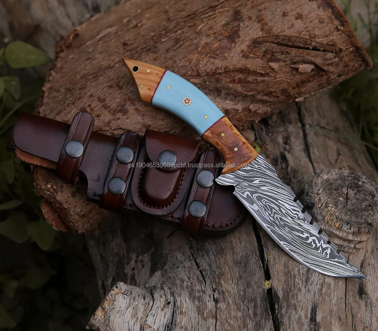 Fixed Blade Knife For Hunters Wholesale price Best Damascus Steel Blade Knife Hunting Skinning Knife With Sheath Belt Loop