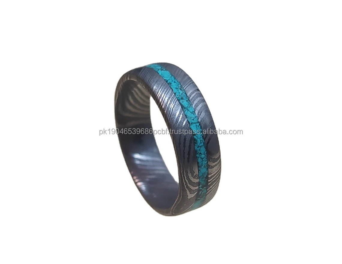 Damascus Wedding Band Damascus Steel Ring Men Wedding Band