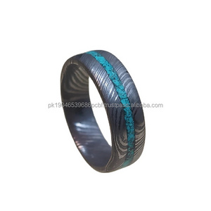 Damascus Wedding Band Damascus Steel Ring Men Wedding Band