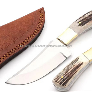 416Se Stainless Steel Full Tang Mini Hunting Knife Custom Hand Forged Deer Antler Handle Outdoor Camping Knife Survival Knife