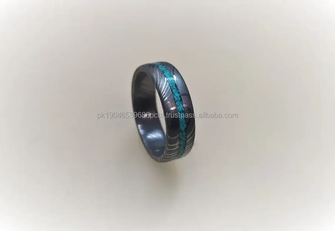 Damascus Wedding Band Damascus Steel Ring Men Wedding Band