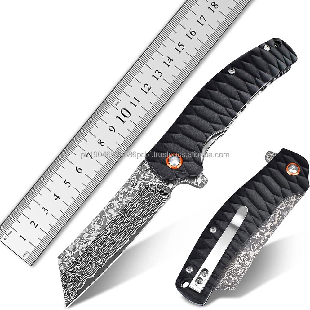 2024 New Style Folding Camping Knife Unique style Damascus steel made best folding Knives For Online Selling