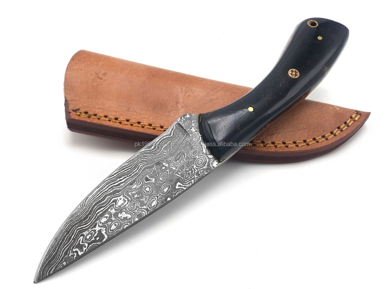 High Quality Pakistan Manufactured Damascus Hunting Knife Wholesale Camping Knife Hunting Outdoor Bushcraft Knife with Sheath