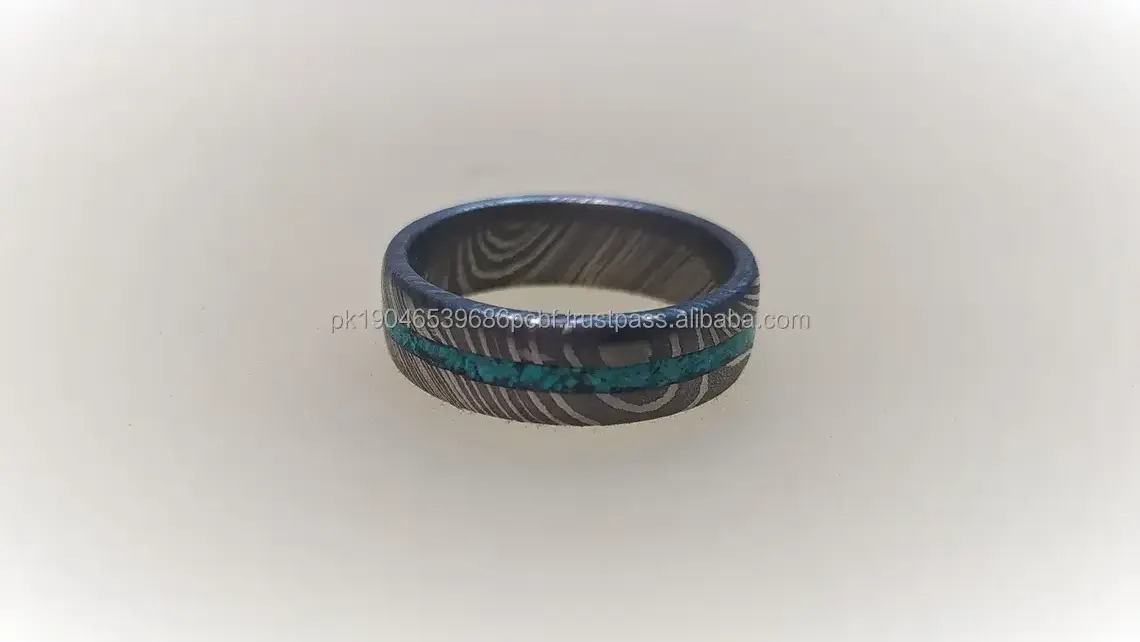 Damascus Wedding Band Damascus Steel Ring Men Wedding Band