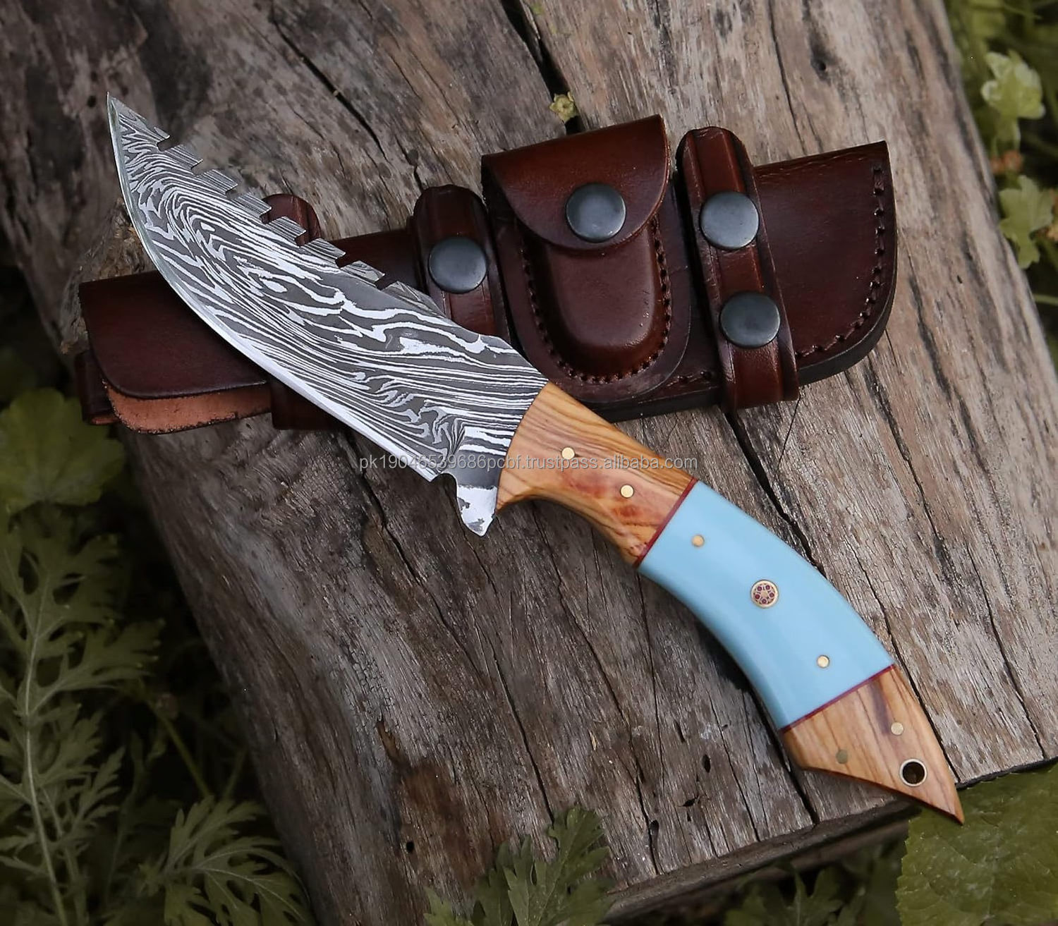 Fixed Blade Knife For Hunters Wholesale price Best Damascus Steel Blade Knife Hunting Skinning Knife With Sheath Belt Loop