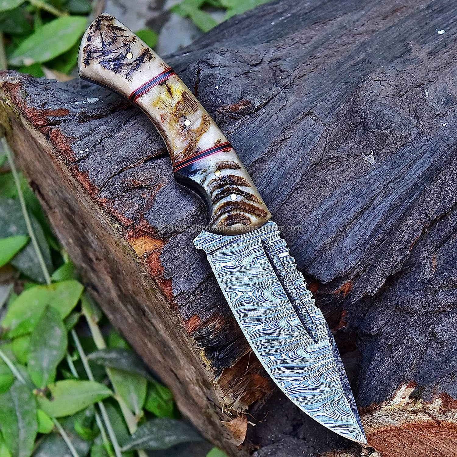 Damascus Steel Pakistan Made High Quality Hunting Knife Finished Product Wholesale Outdoor Hunting Knife Camping Hiking Sheath