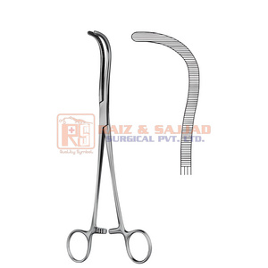 Top-Notch Quality Guyon Kidney Pedicle Clamp Haemostatic Forceps 23cm, Stainless Steel, ISO, CE, Approved and Custom Sizes