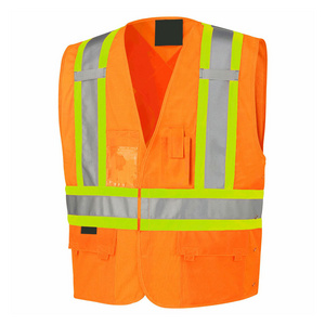 Direct Factory Made Cheap Price Adult Size Men Workwear Safety Vest / New Design Solid Color Men Workwear Safety Vest