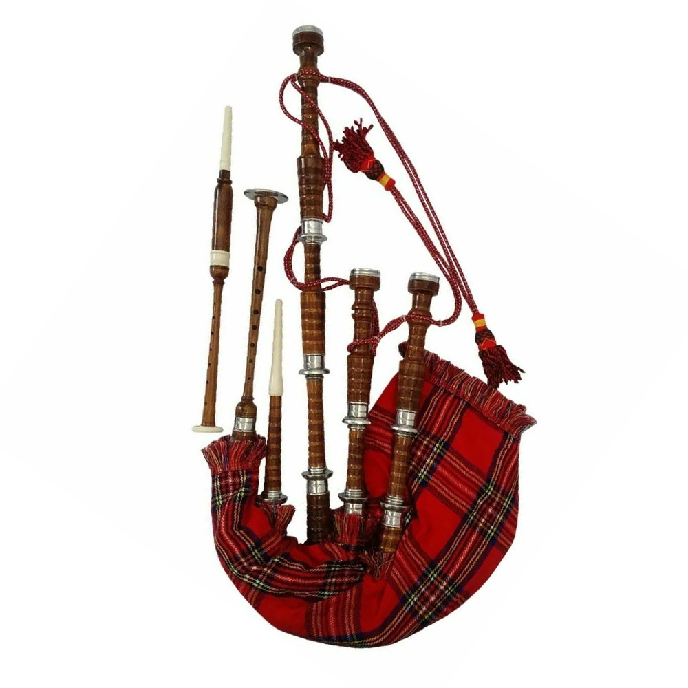 Hand Made Rosewood Irish National Tartan Bagpipe For Sale Wholesale Prices Irish Bagpipes Custom Made Best Tartan Bagpipes