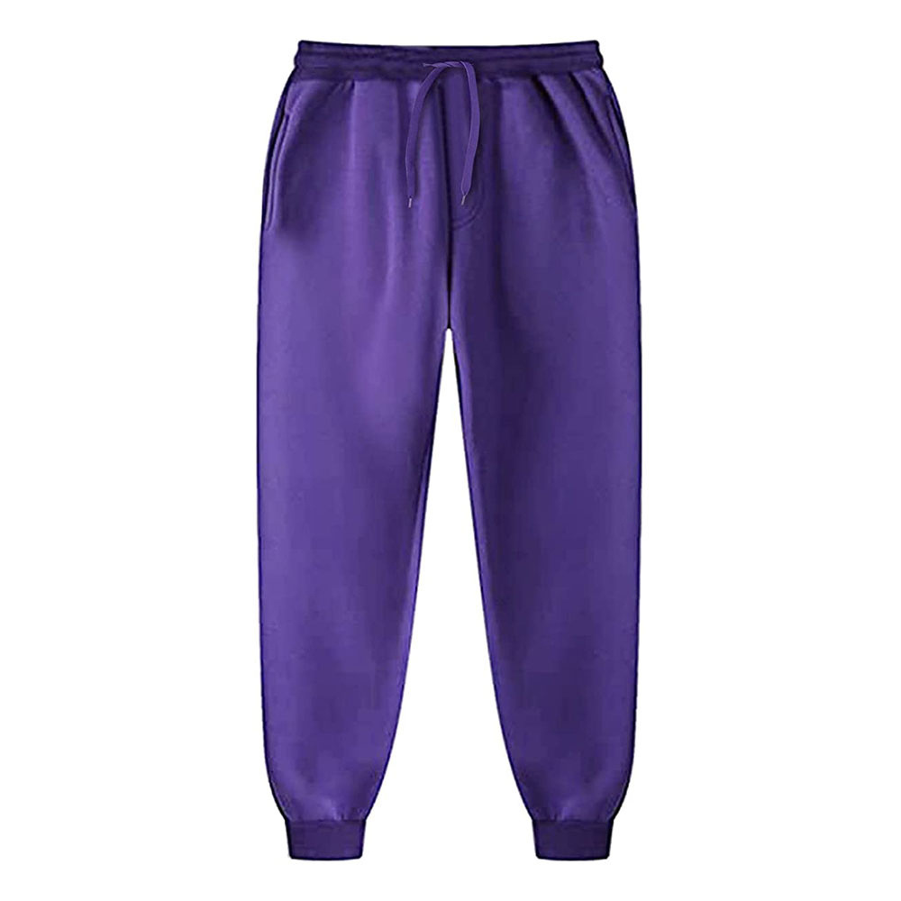 Sportswear Custom Logo Plain Purple Pullover Hoodie And Pants Tracksuits Two Piece Winter Warm Training Plain Sweat suits