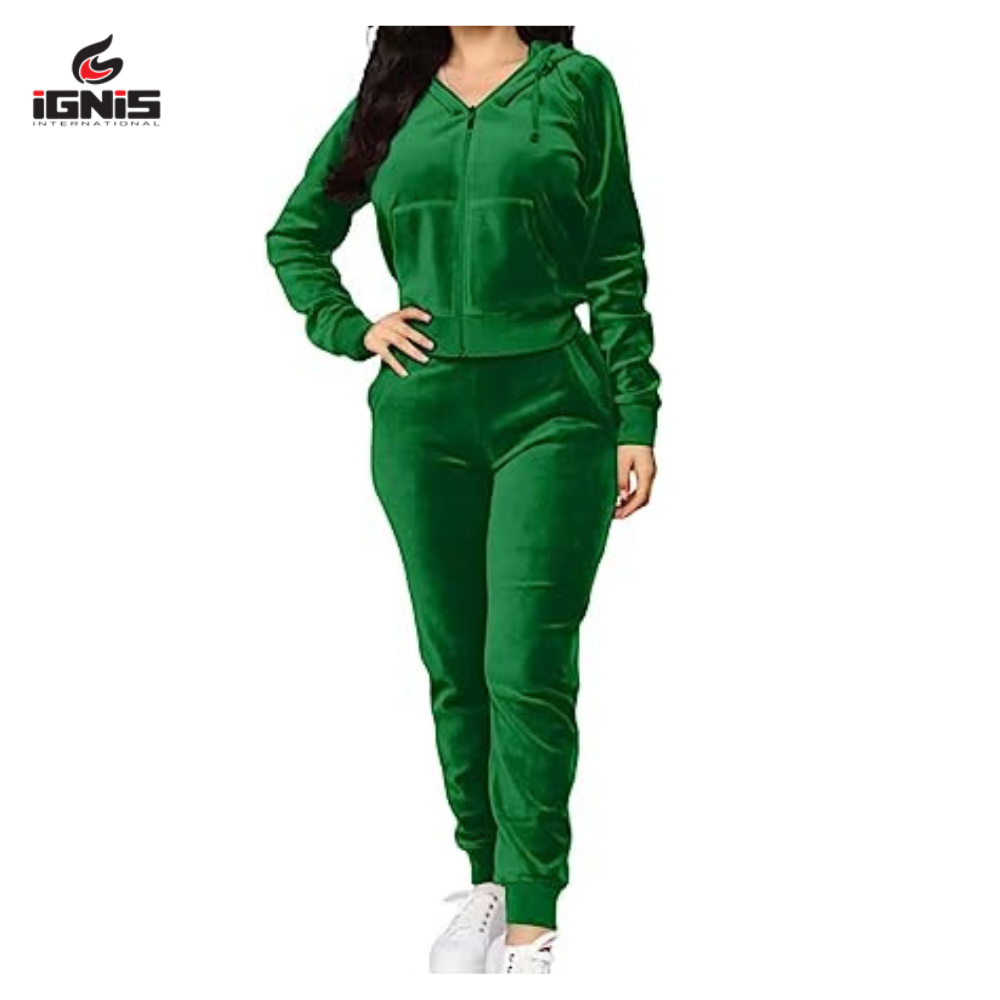 velvet tracksuit for women 2023 custom logo velour sweatsuit sweat track suit jogging suit velour lady tracksuit