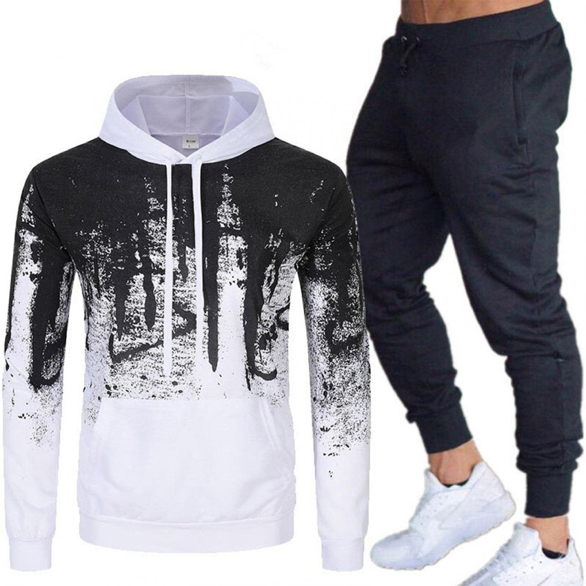 Pure quality custom Logo Full Zip Up Hoodie track suit Men 100% Polyester tech fleece stripe Sportswear jogger track suit men