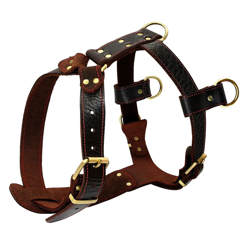 Dog Training Wear Leather Made Dogs Harness Manufacturer High Quality Low MOQ Made In Pakistan Customized Dog Harness