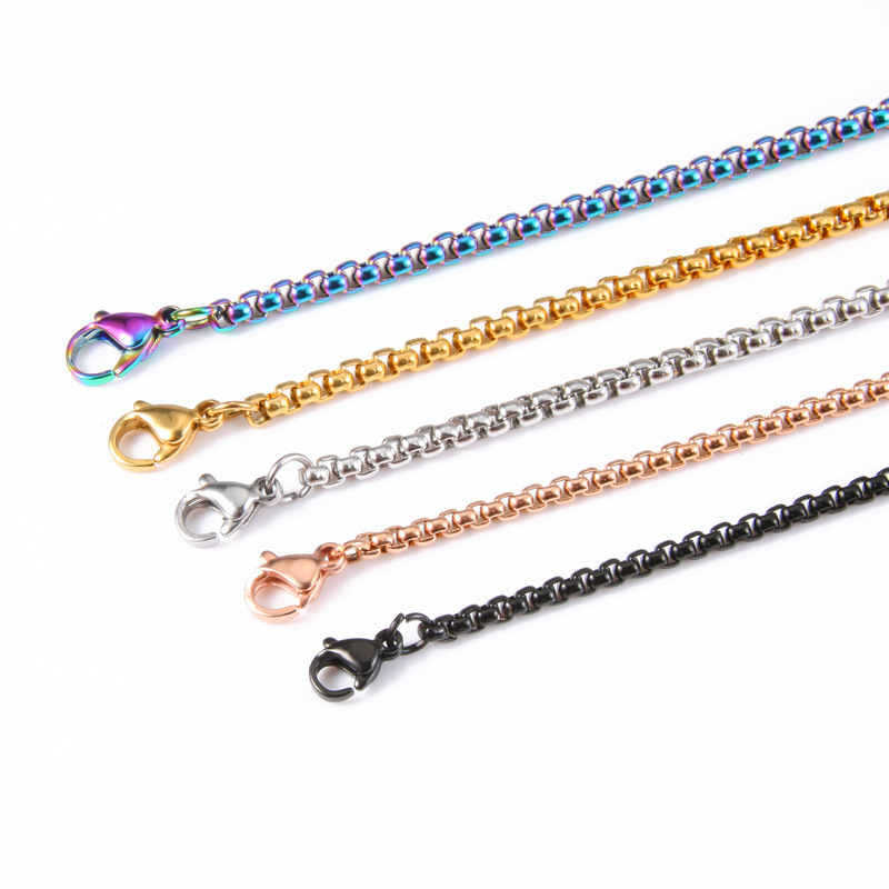 Wholesale Round Box Chain Jewelry Stainless Steel Multi Sizes Rolo Chain For Pendants DIY Jewelry Accessories