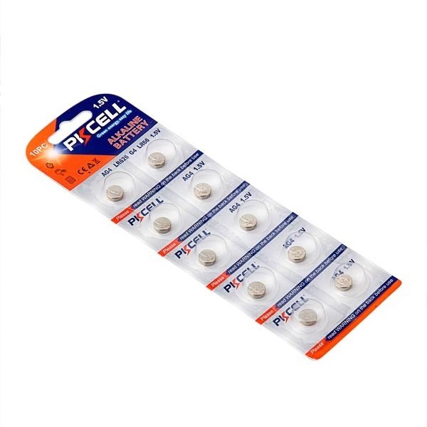 10pcs per blister pack package pkcell AG series ag4 button cell batteries packs