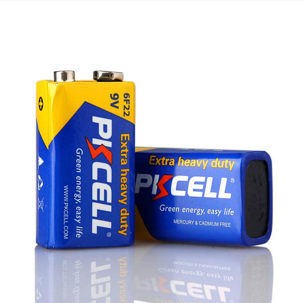 PKCELL brand power plus 9v carbon zinc batteries 9V heavy duty battery super heavy duty bettery 006p 6f22 9v primary dry battery