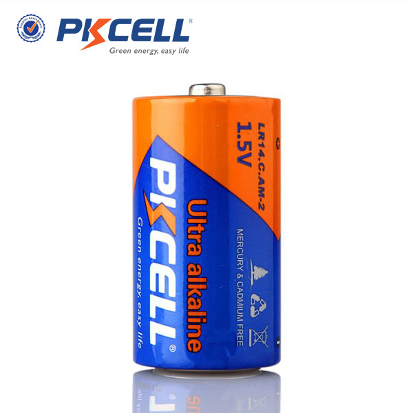 PKCELL Battery C Alkaline  size LR14 AA Alkaline Pilas C 2 Pieces Package 1.5Volt No.2 Battery