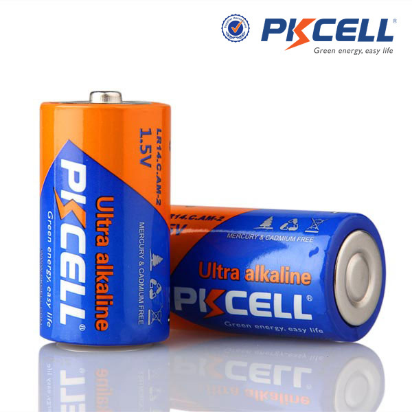 PKCELL Battery C Alkaline  size LR14 AA Alkaline Pilas C 2 Pieces Package 1.5Volt No.2 Battery