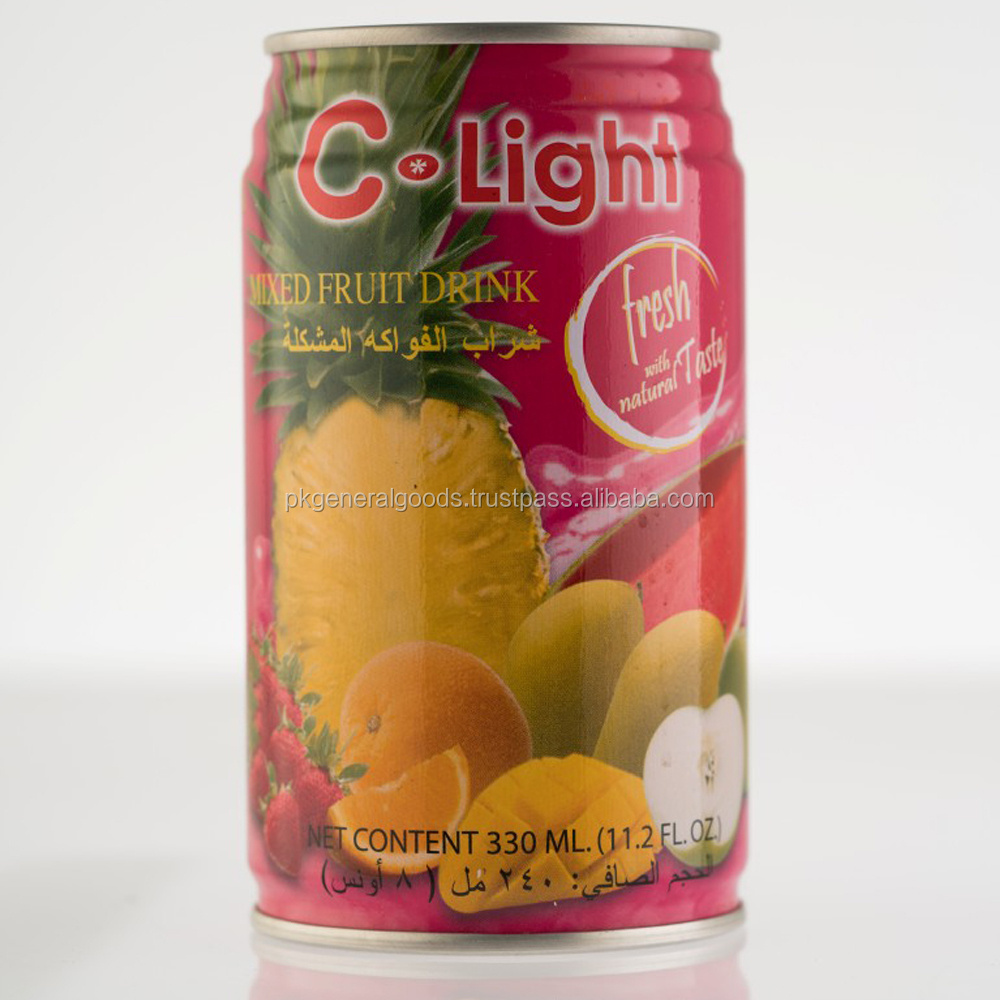 Fruit drink juice with Pulp Tin can 330ml. Food and beverage , Made in Thailand , product of Thailand. Fruits Product