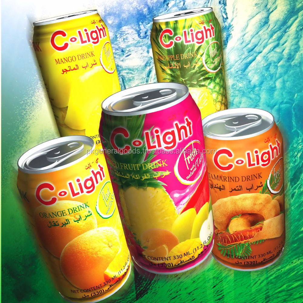 Fruit drink juice with Pulp Tin can 330ml. Food and beverage , Made in Thailand , product of Thailand. Fruits Product