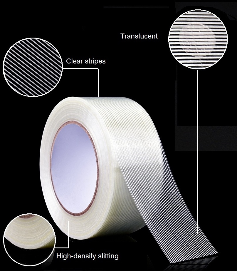 hot melt heavy duty clear packing wrapping hot melt fiberglass reinforced filament strapping tape