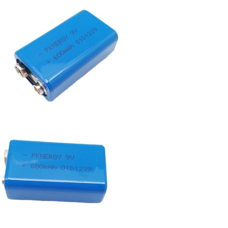 6f22 9v rechargeable battery 600mah 9V 006P rechargeable lithium battery with PCM