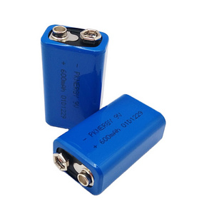 6f22 9v rechargeable battery 600mah 9V 006P rechargeable lithium battery with PCM