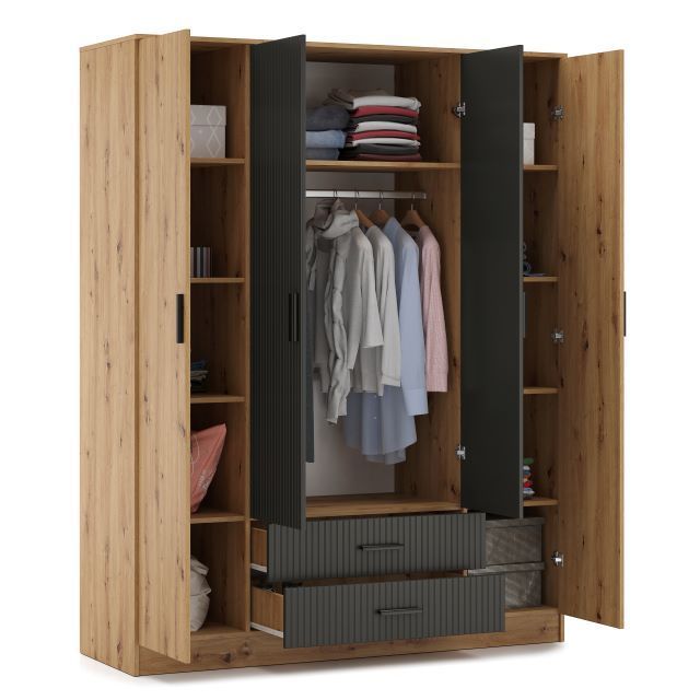 Modern European Wardrobe ROMELLO bedroom furniture Multi-use Storage Cabinet Closet clothes organizer closet wardrobe lameles