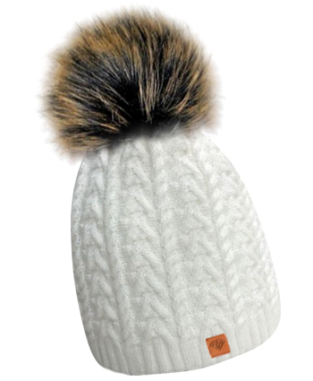 Mila - winter hat with braids - artificial pompom - LaVitta Per Te - made of the highest quality warm and very pleasant fabric