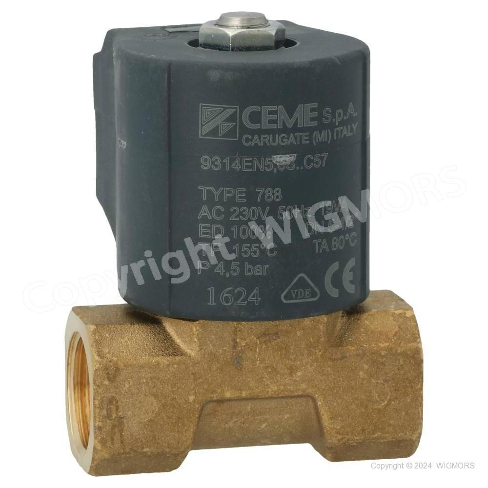 Solenoid valve CEME 9314, NC, 1", max 5 bar, with coil 230V/50Hz