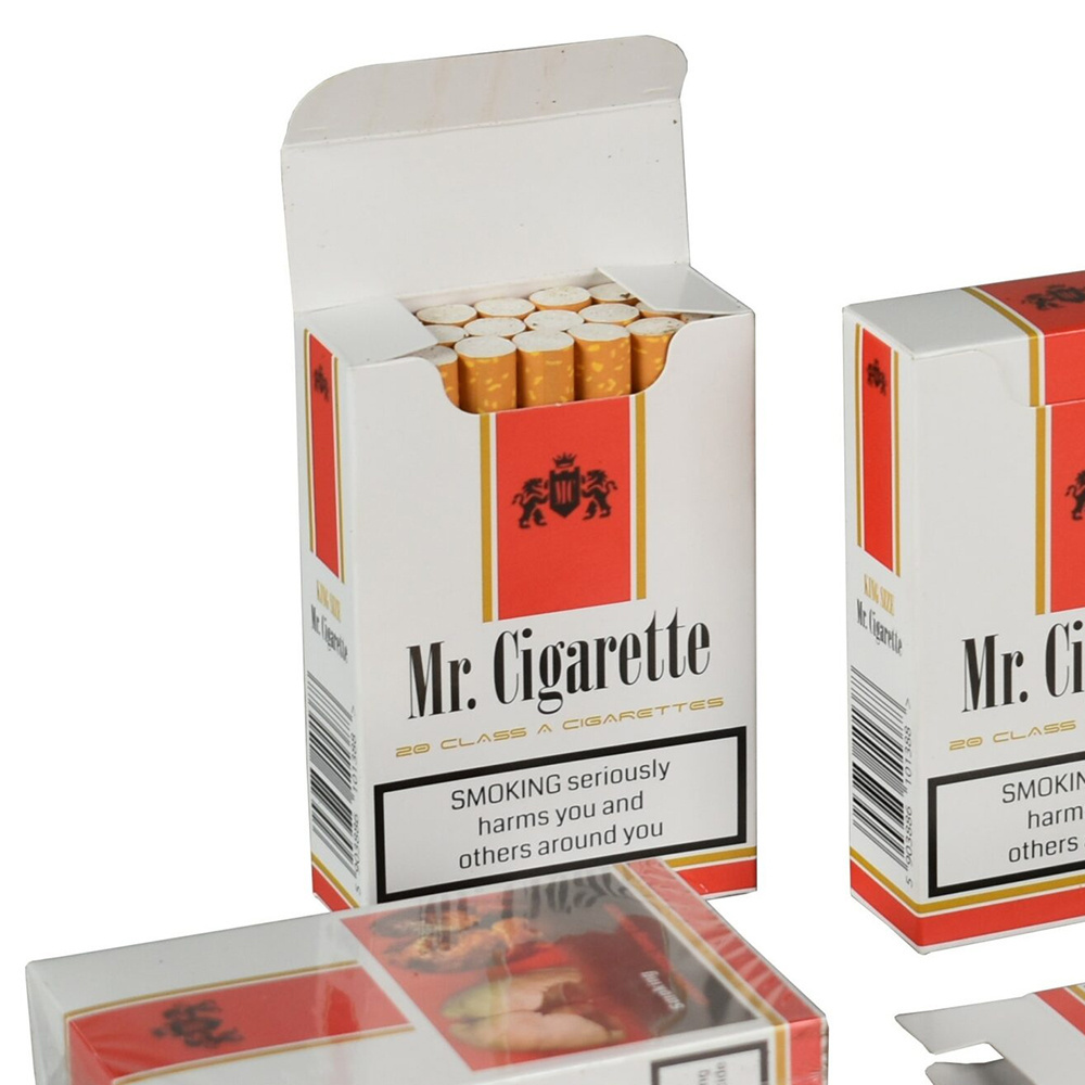 Cigarette Packets Red Paper Box Customized Color Logo Printed Cardboard Cigarette Box For Cigarette Tubes Packing