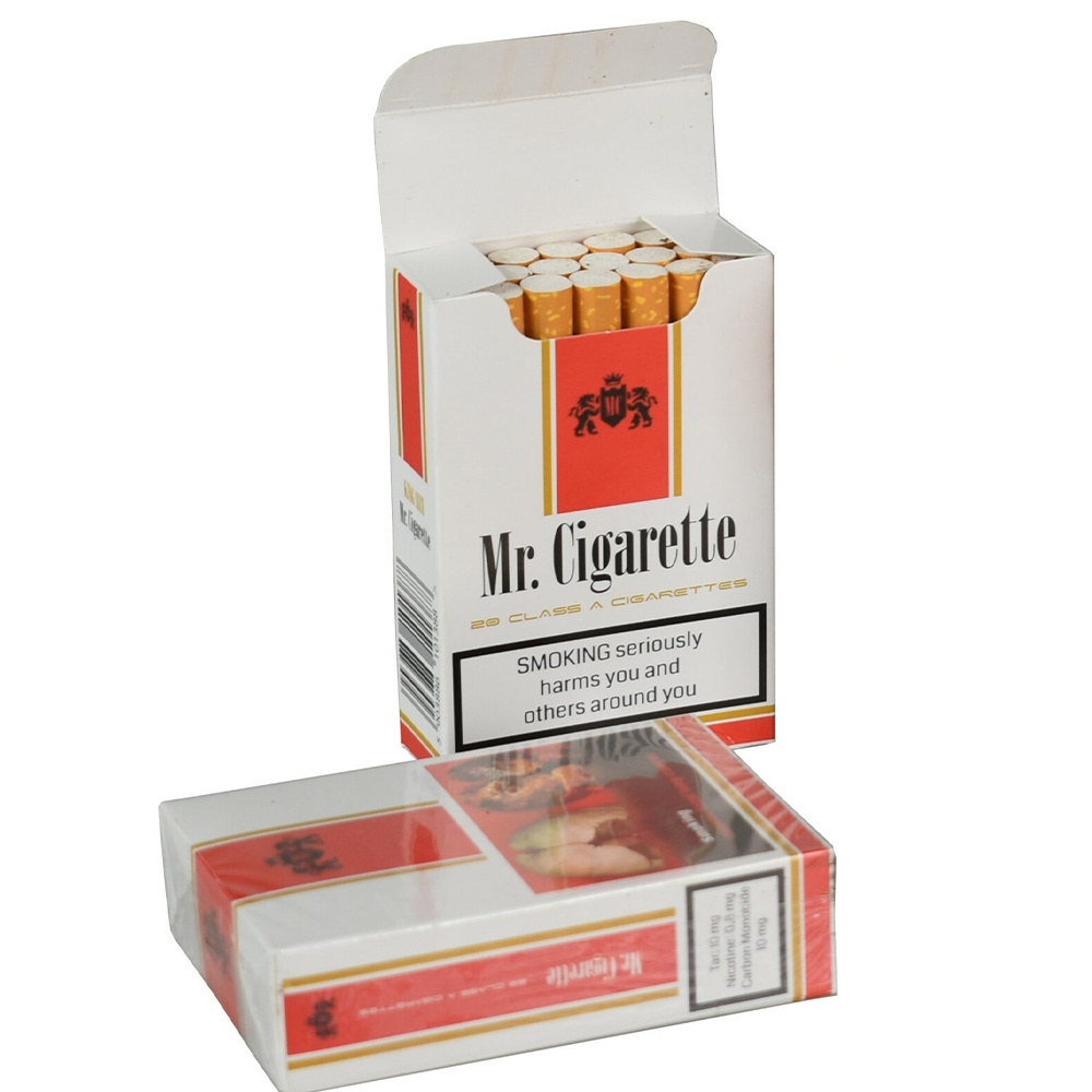 Cigarette Packets Red Paper Box Customized Color Logo Printed Cardboard Cigarette Box For Cigarette Tubes Packing