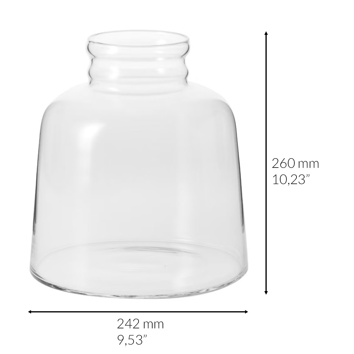 Elegant Clear Glass Jar Vase for Flowers - 10.2 inches (26 cm) Height - B2B Wholesale Offer - Home Decor - Krosno Glass