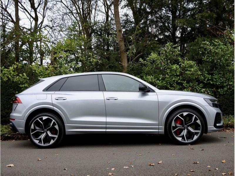 2020 Audi RS Q8 MPH 0-62mph: 3.80 seconds Top Speed 155 mph Color Silver Interior Black Cylinders 8 Valves 32 Engine power 592 b