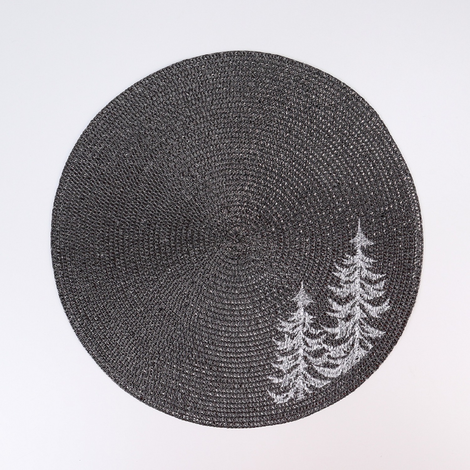 Round braided placemat Christmas decoration dinning table mat with embroidery